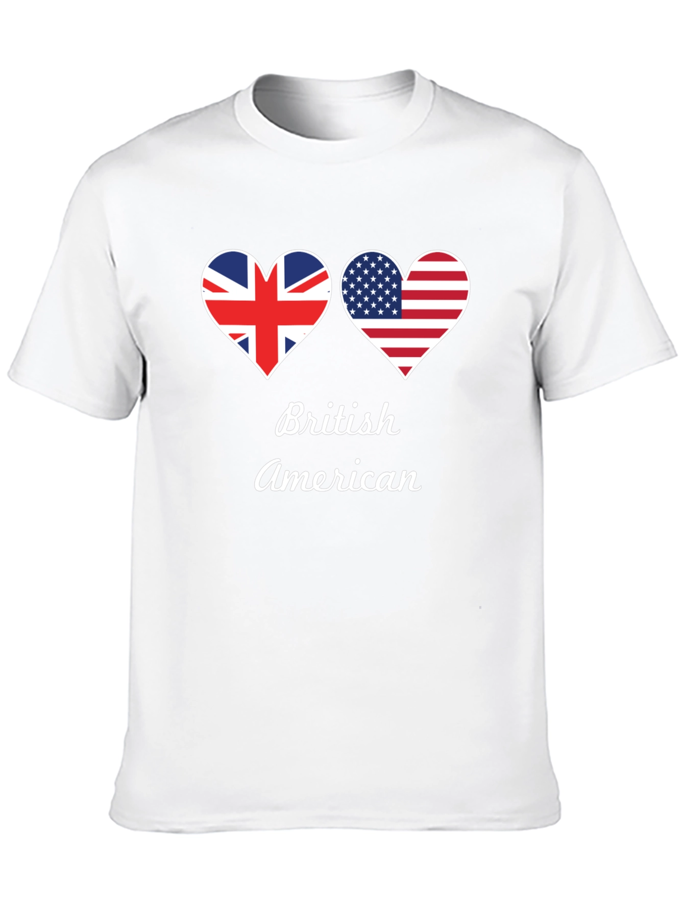 British American Flag Heart T-Shirt