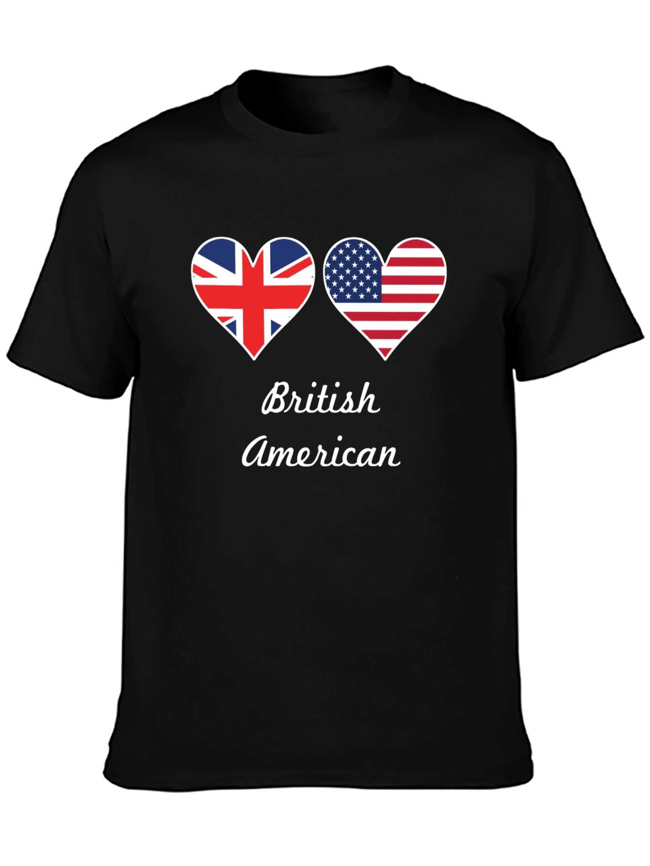 British American Flag Heart T-Shirt