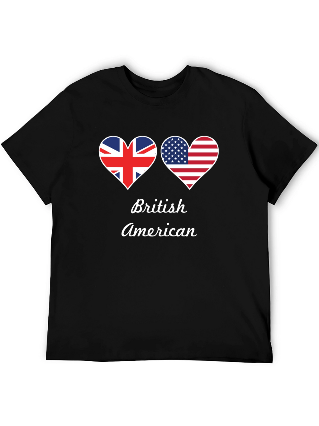British American Flag Heart T-Shirt