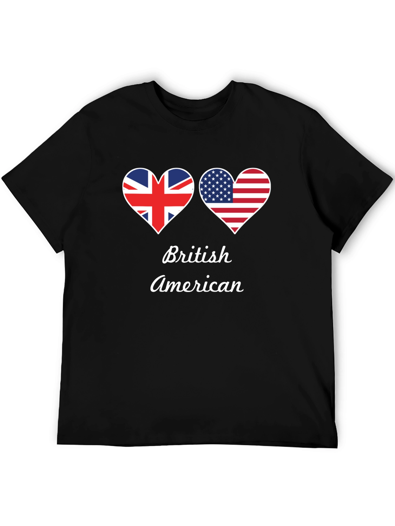 British American Flag Heart T-Shirt