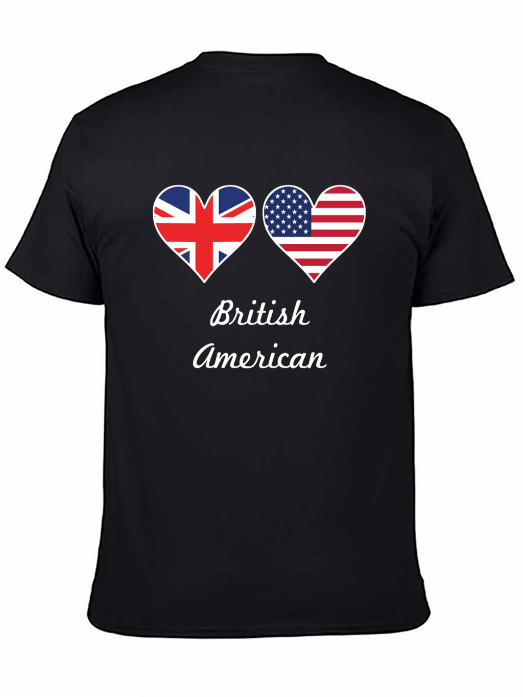 British American Flag Heart T-Shirt