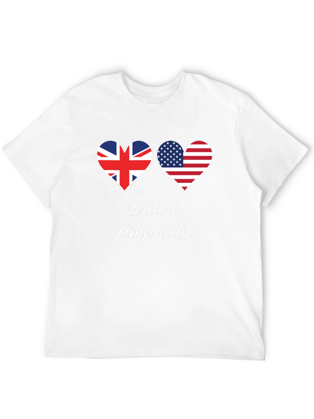 British American Flag Heart T-Shirt