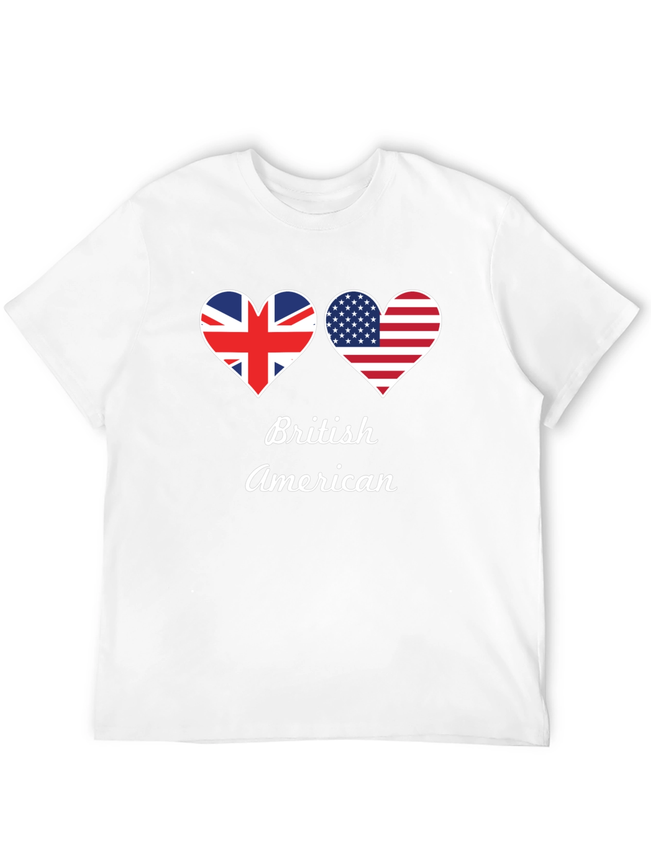 British American Flag Heart T-Shirt