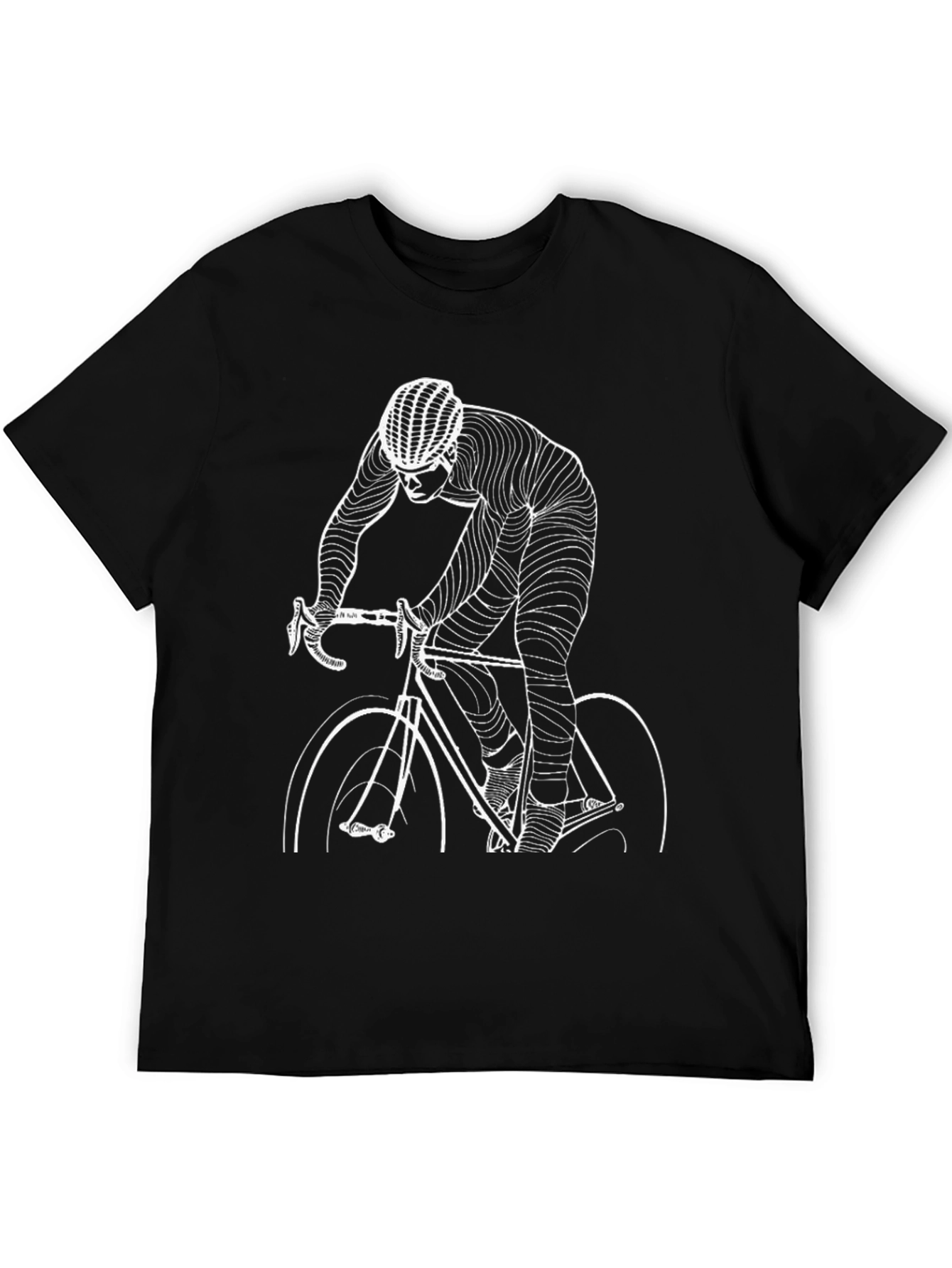 Cyclist Graphic Tee - Black Cotton T-Shirt