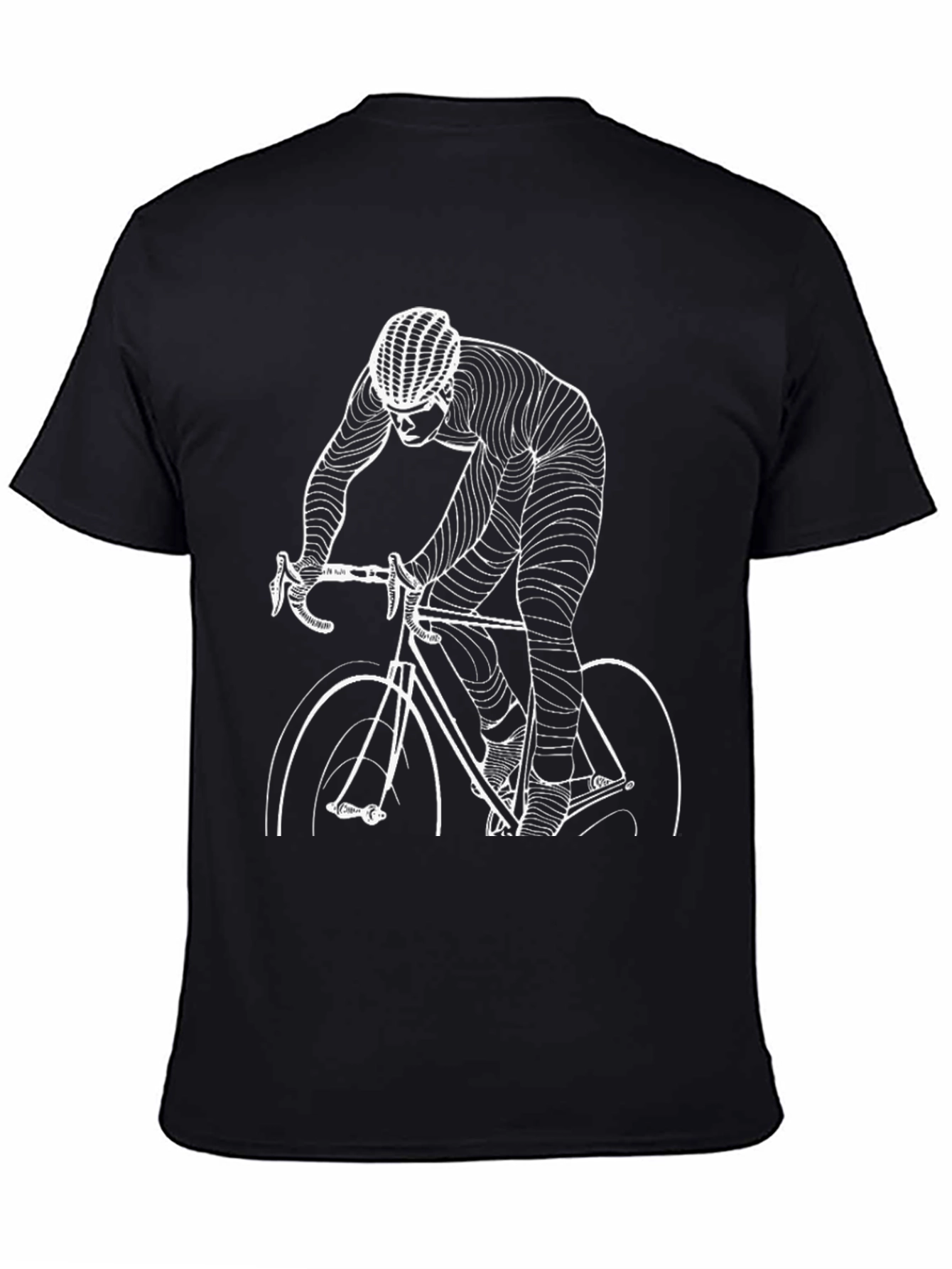Cyclist Graphic Tee - Black Cotton T-Shirt