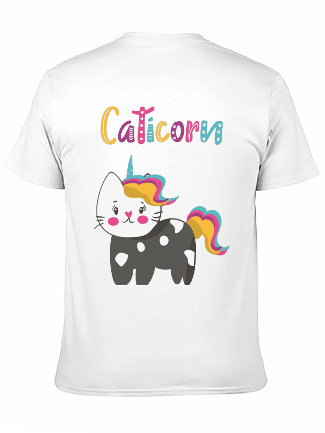 Caticorn Black Tee - Cute Cat Unicorn Design