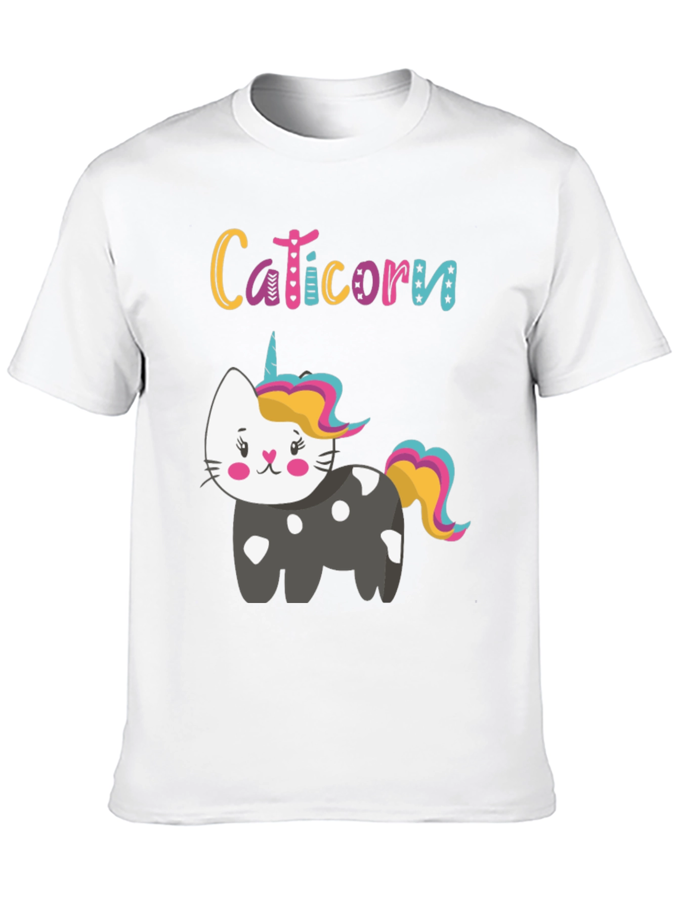 Caticorn Black Tee - Cute Cat Unicorn Design