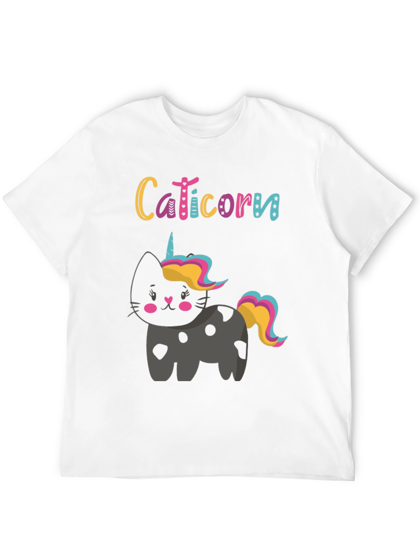 Caticorn Black Tee - Cute Cat Unicorn Design