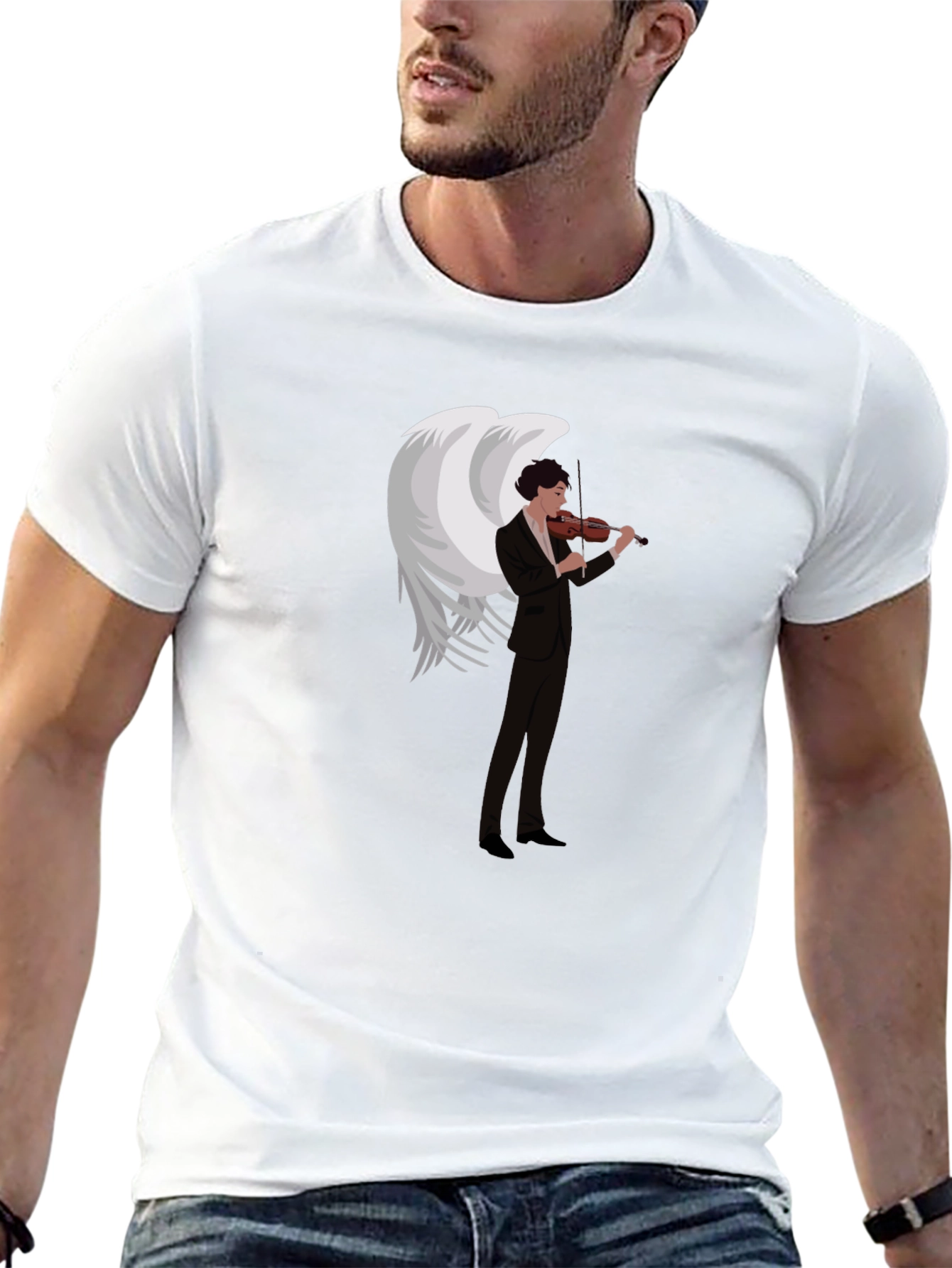 Angel Violinist Graphic Tee - Unique Music Lover Shirt