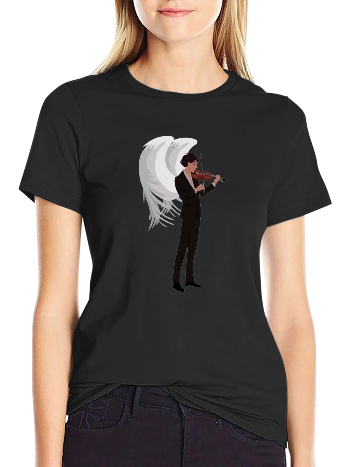 Angel Violinist Graphic Tee - Unique Music Lover Shirt