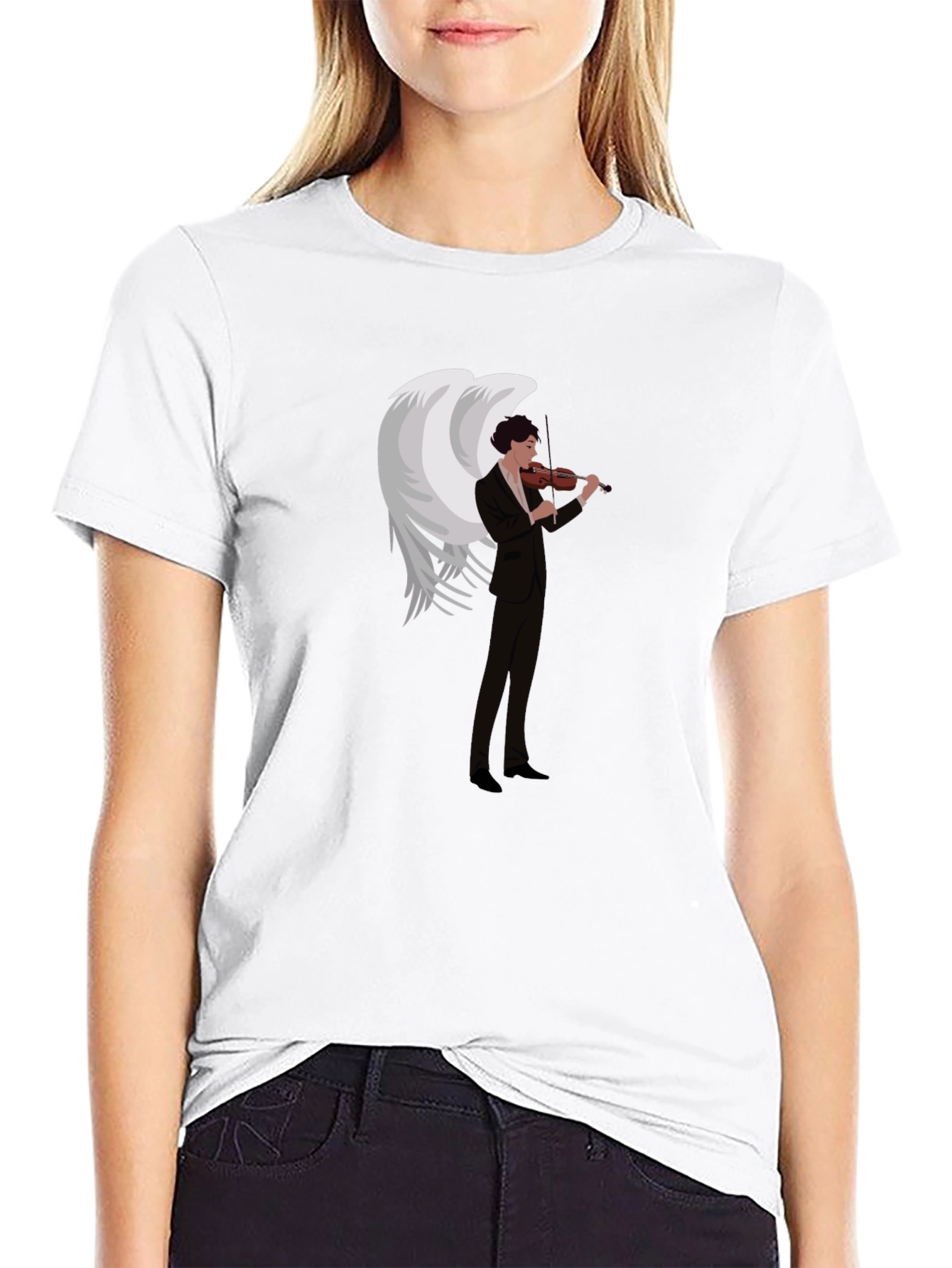Angel Violinist Graphic Tee - Unique Music Lover Shirt