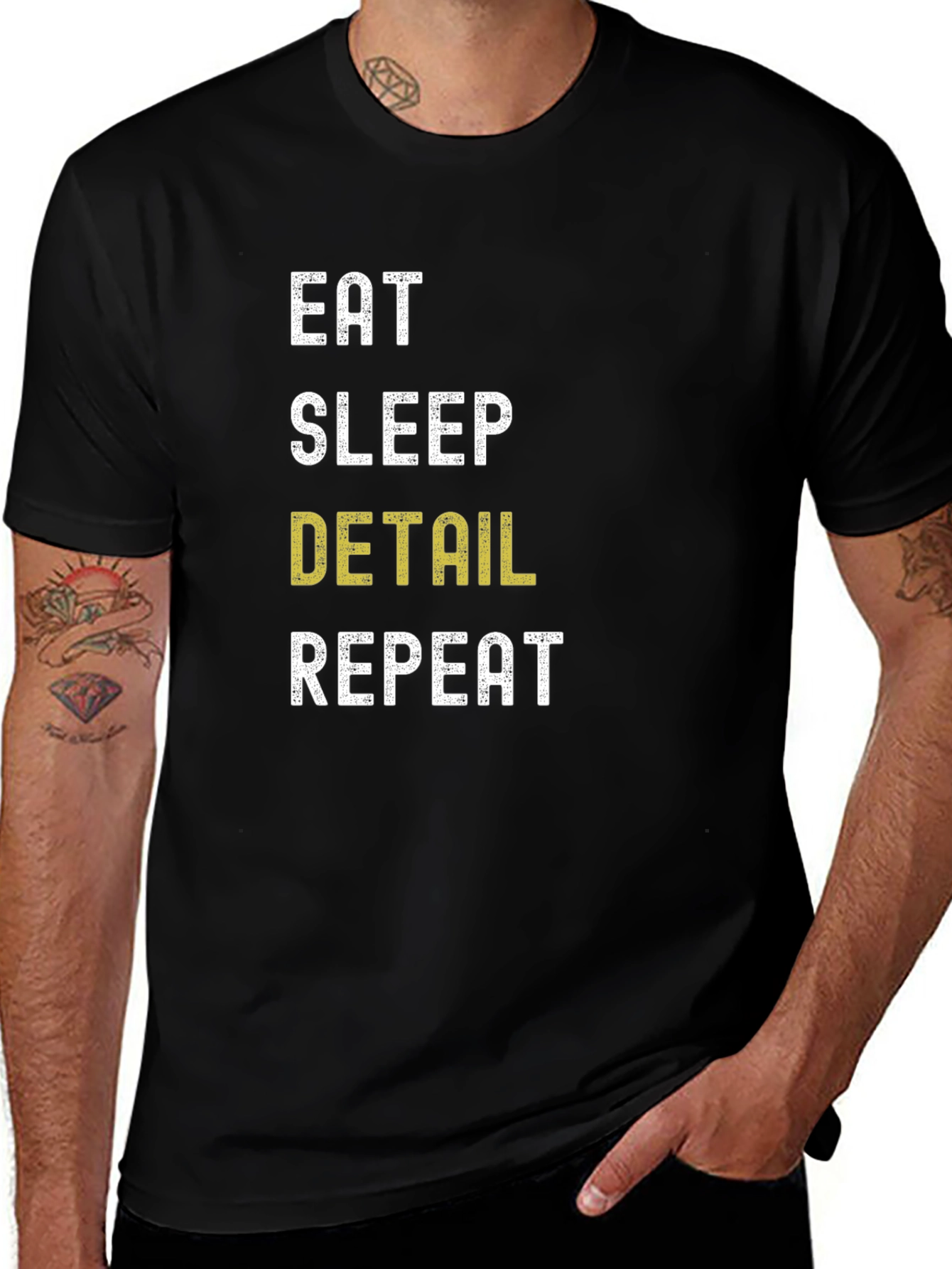 Eat Sleep Detail Repeat Black T-Shirt
