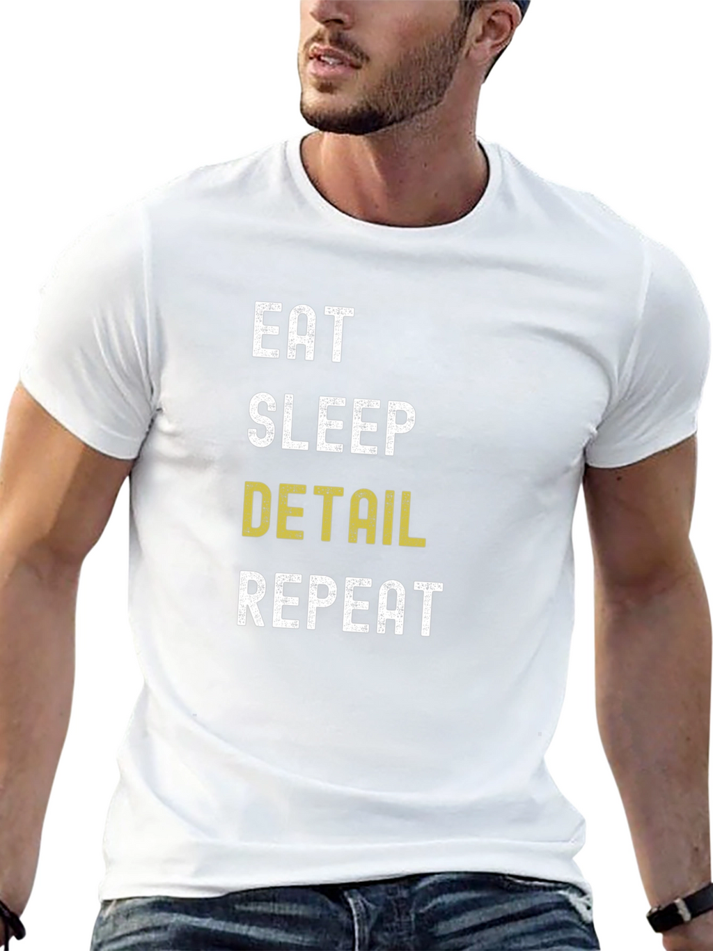 Eat Sleep Detail Repeat Black T-Shirt