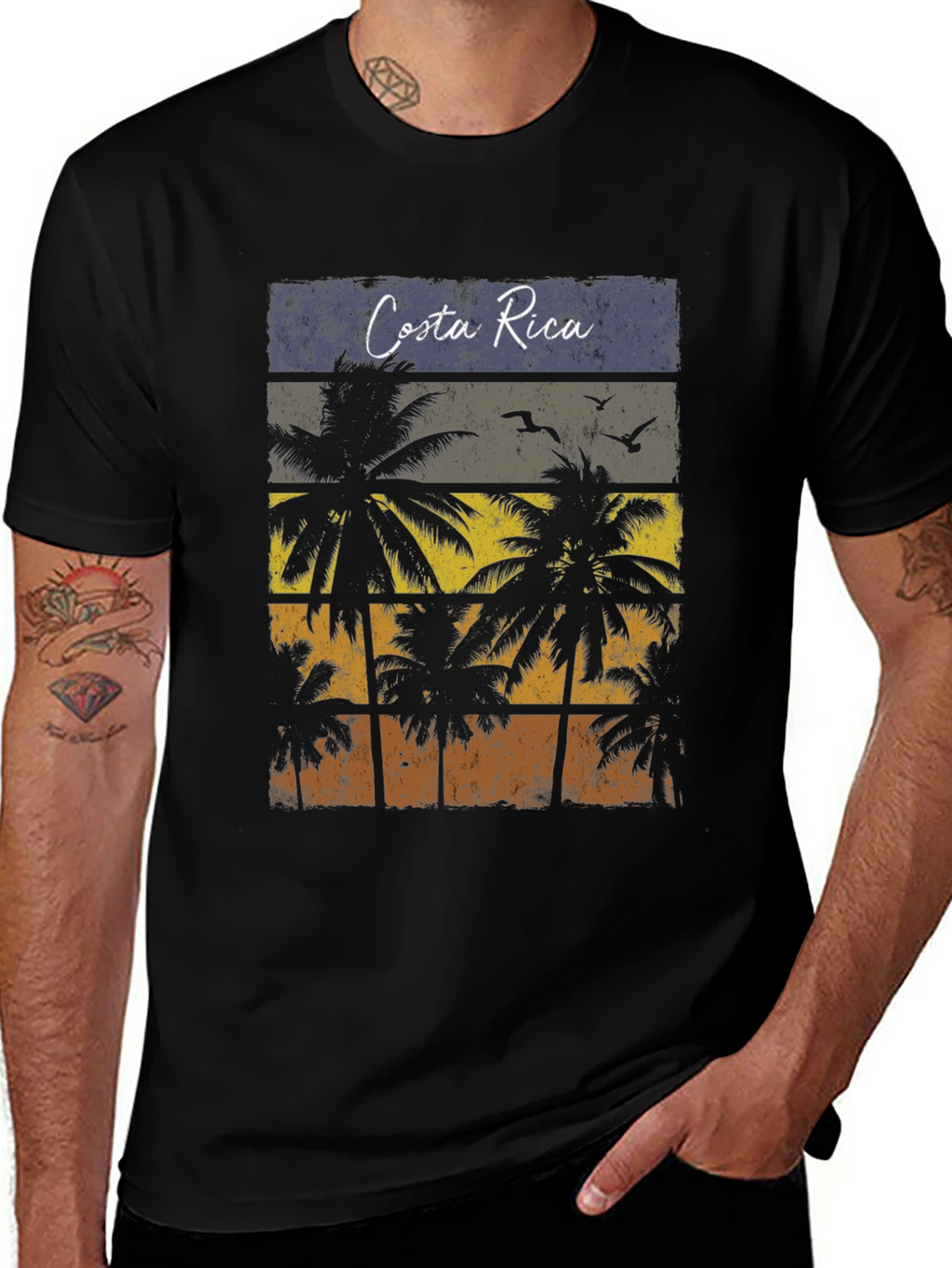Costa Rica Palms Retro T-Shirt