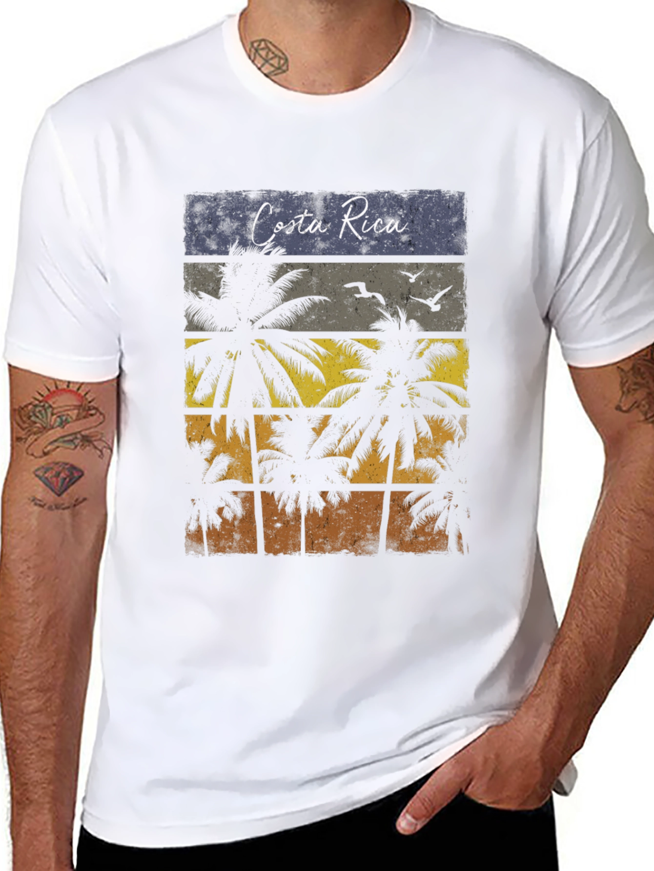 Costa Rica Palms Retro T-Shirt