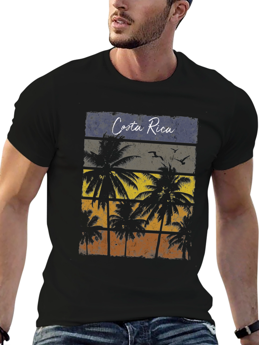 Costa Rica Palms Retro T-Shirt
