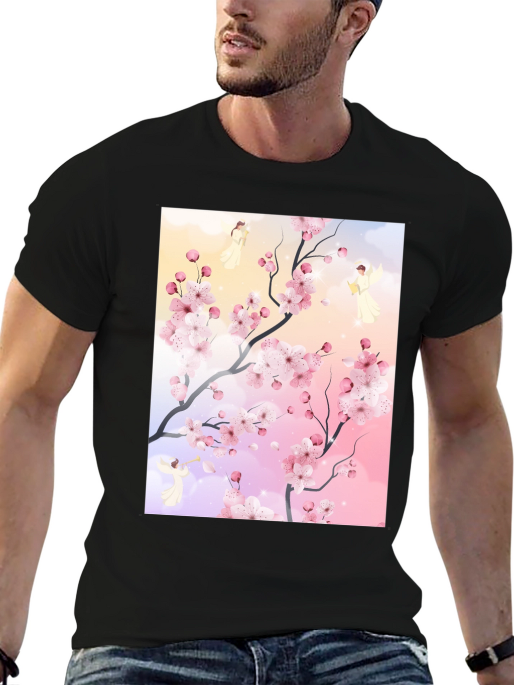 Blossom Branch Angel Graphic Tee