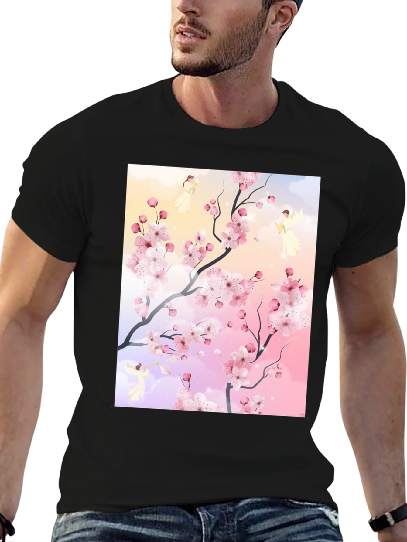 Blossom Branch Angel Graphic Tee