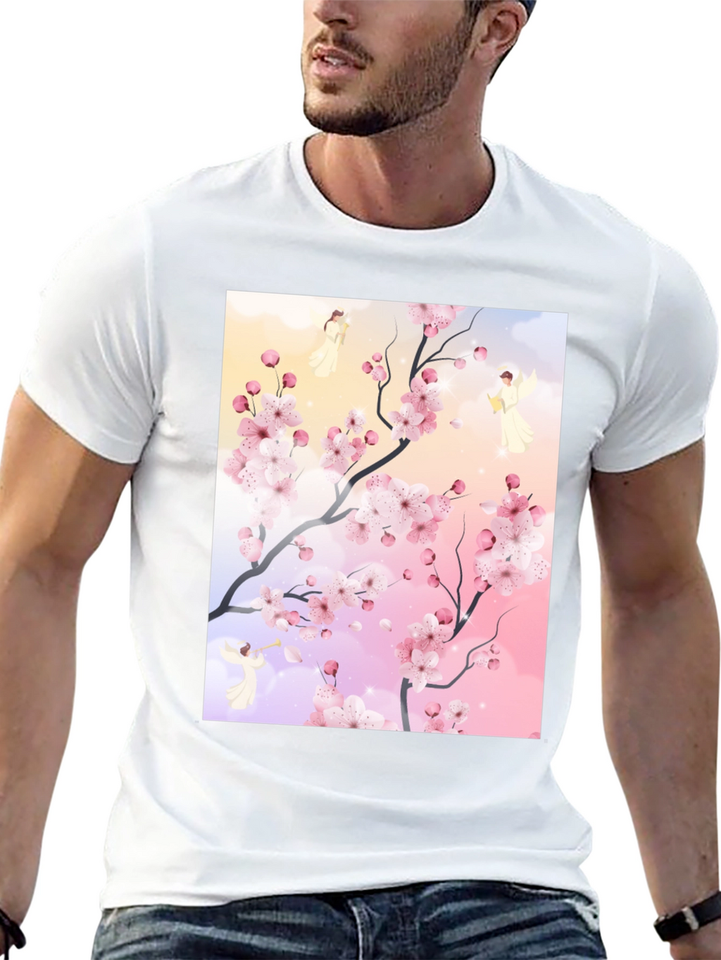 Blossom Branch Angel Graphic Tee