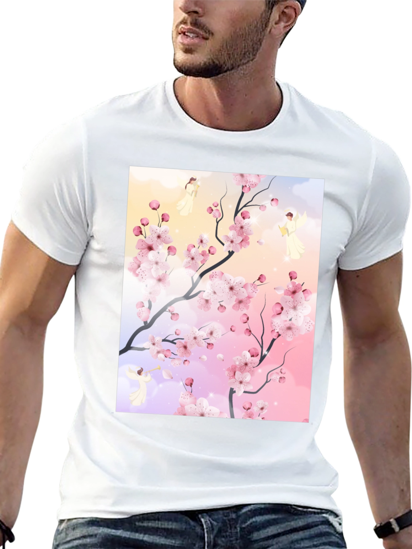 Blossom Branch Angel Graphic Tee
