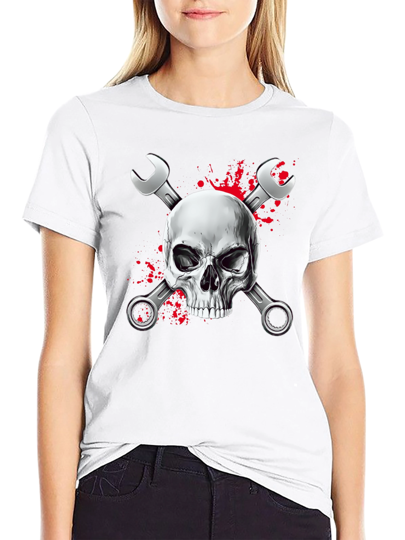 Skull & Wrenches Graphic Black T-Shirt