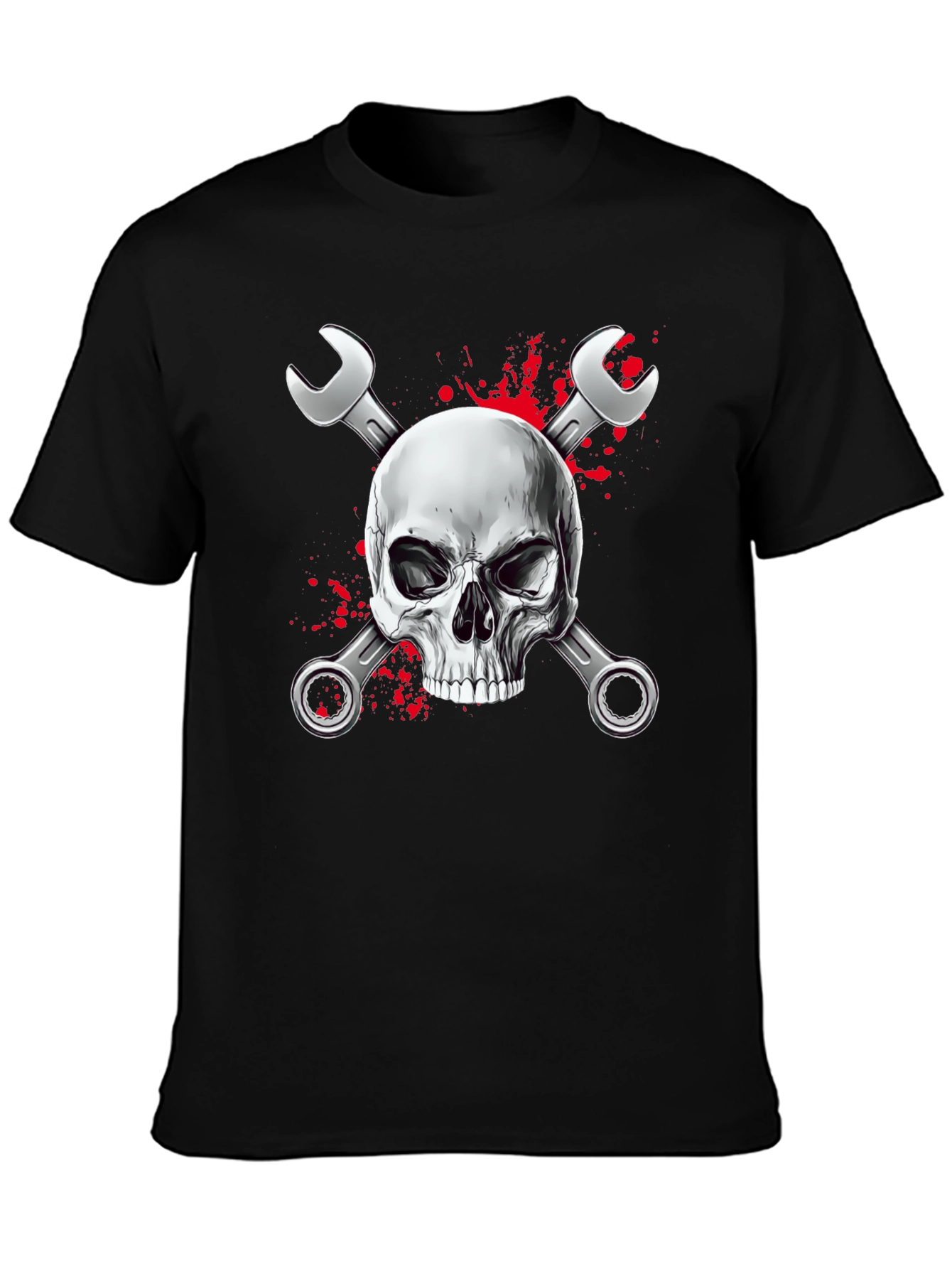 Skull & Wrenches Graphic Black T-Shirt