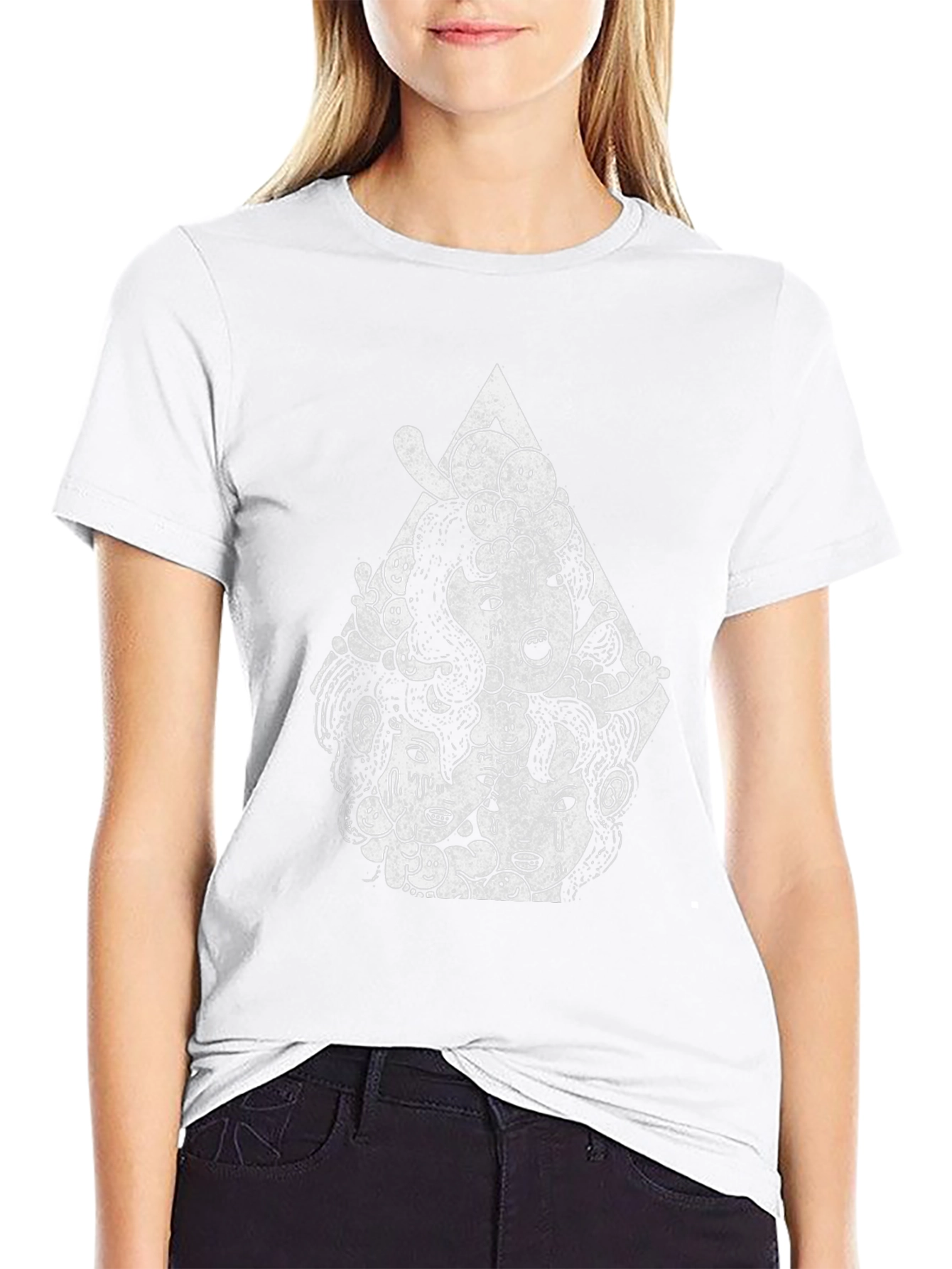 Unique Graphic Print Tee - Artsy Black T-Shirt