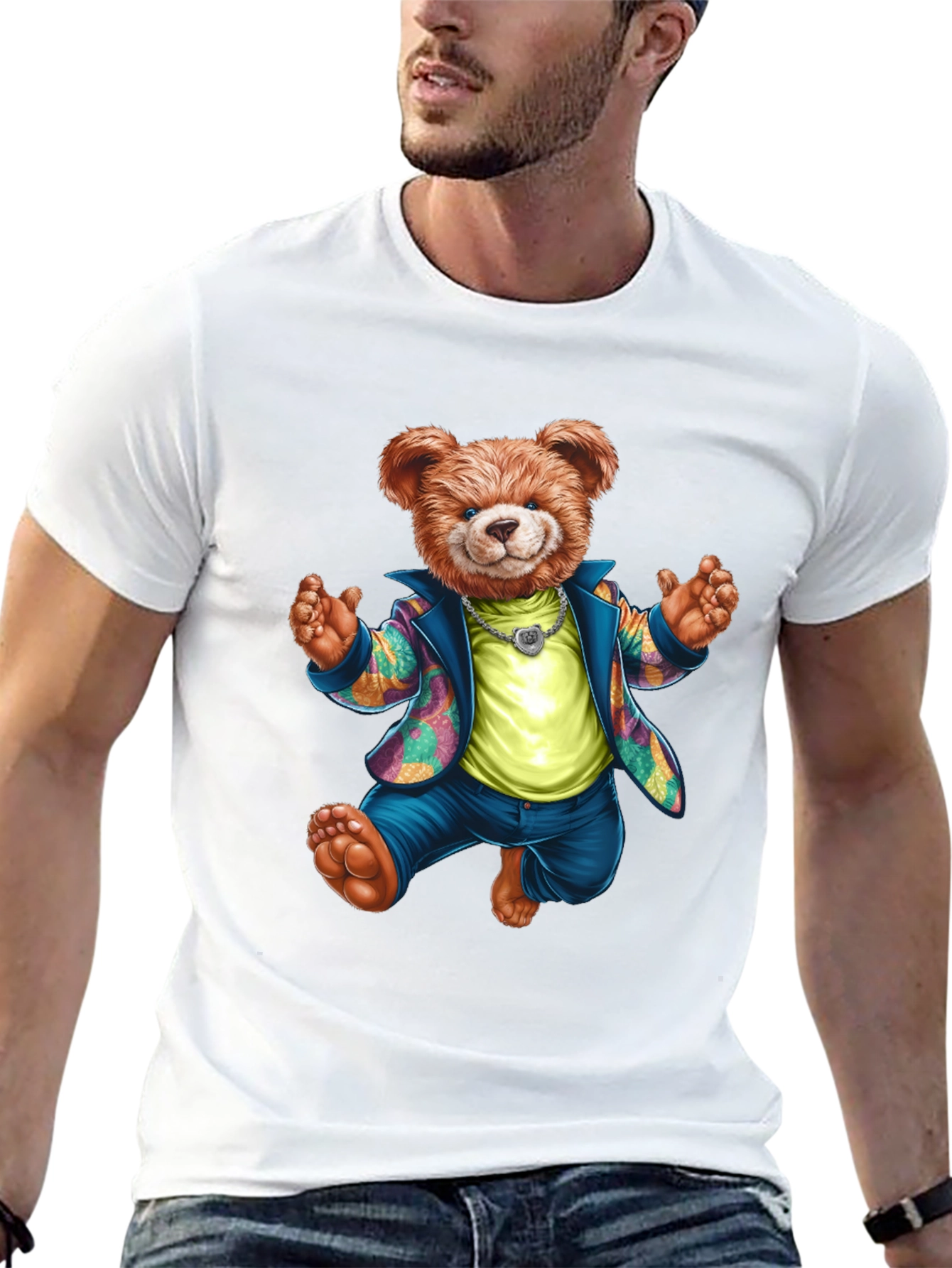 Cool Teddy Bear Graphic Tee - Stylish & Fun!