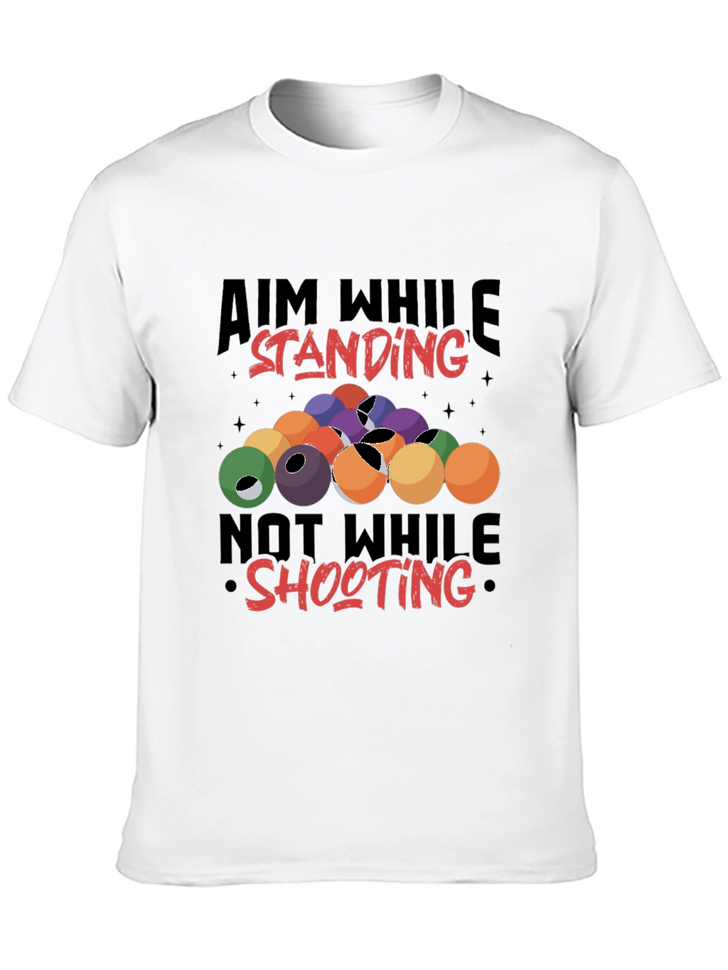 Billiards Aiming Humor Black T-Shirt