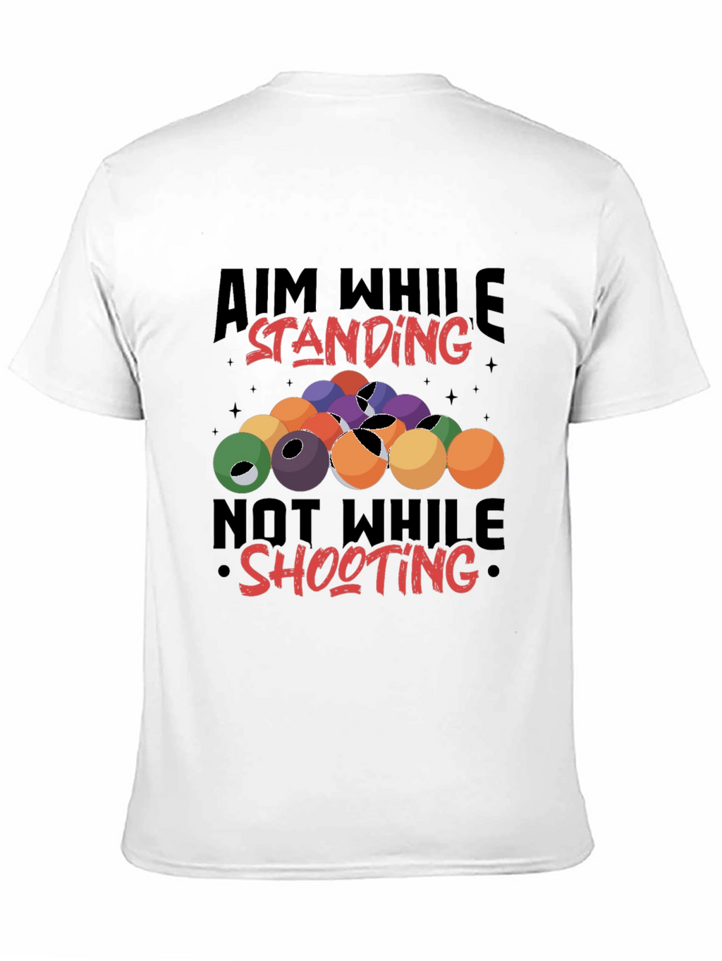 Billiards Aiming Humor Black T-Shirt