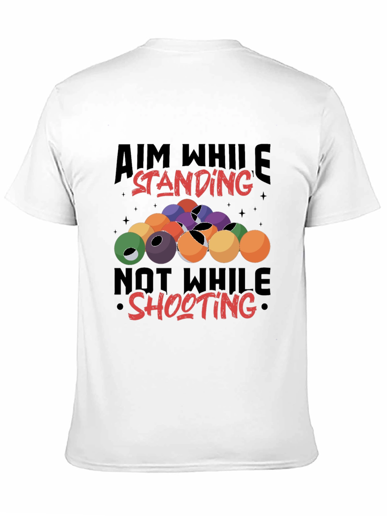 Billiards Aiming Humor Black T-Shirt