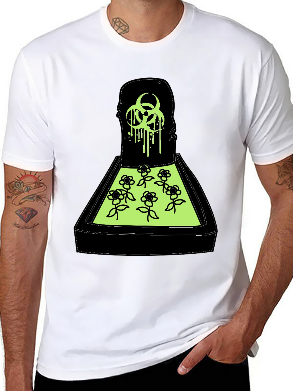 Biohazard Flower Bed Graphic T-Shirt
