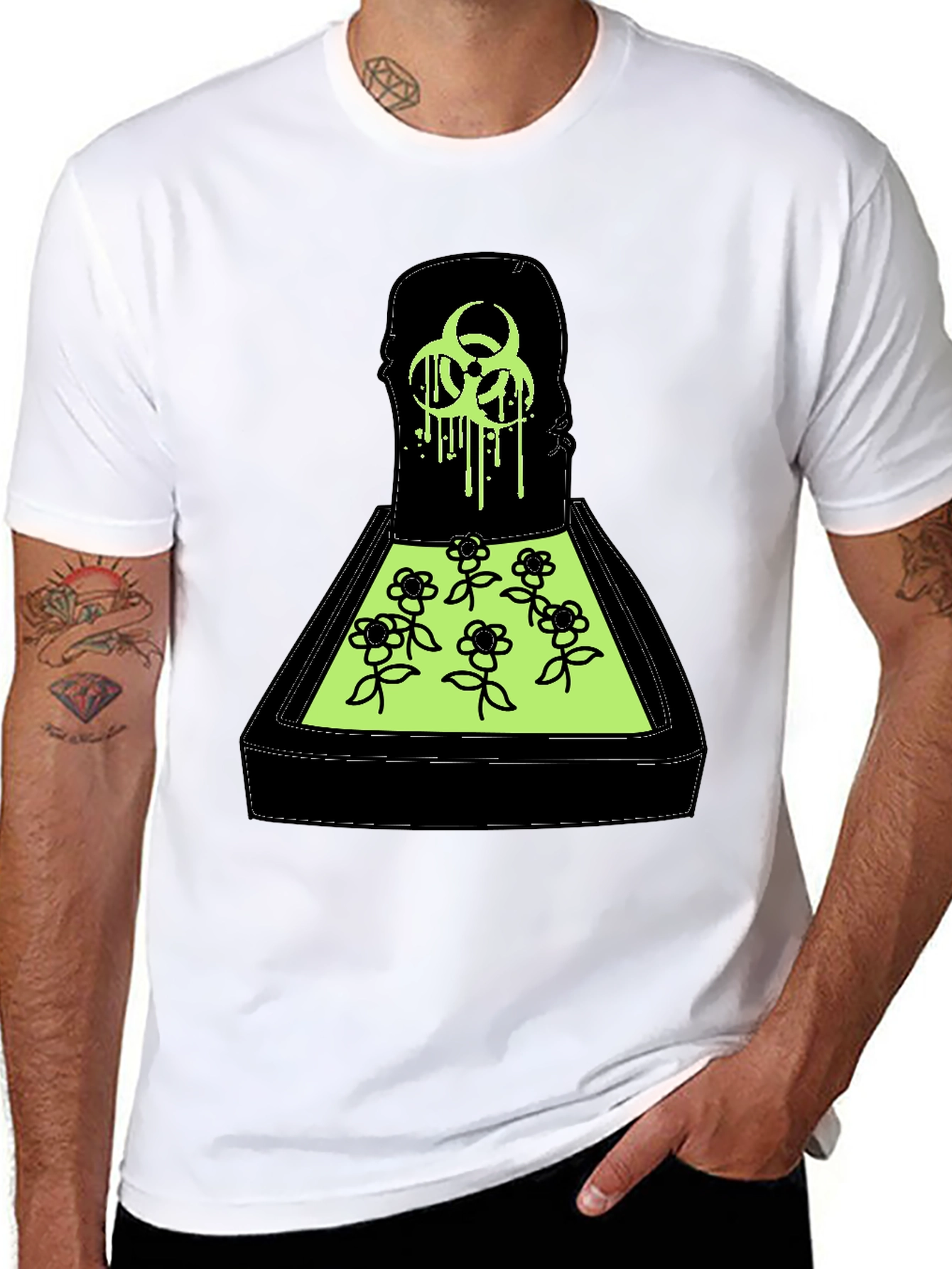 Biohazard Flower Bed Graphic T-Shirt