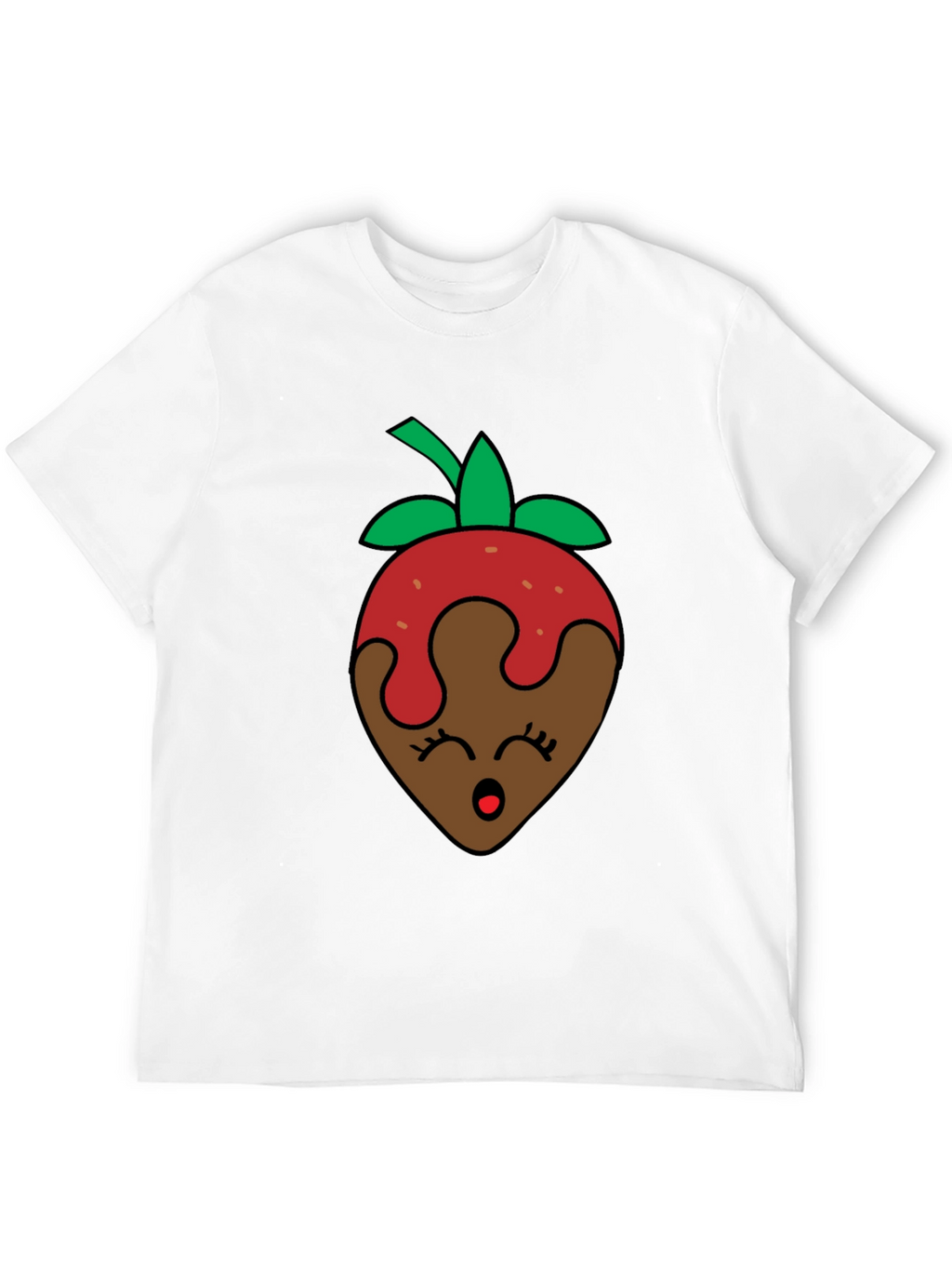 Chocolate Strawberry Face Graphic T-Shirt