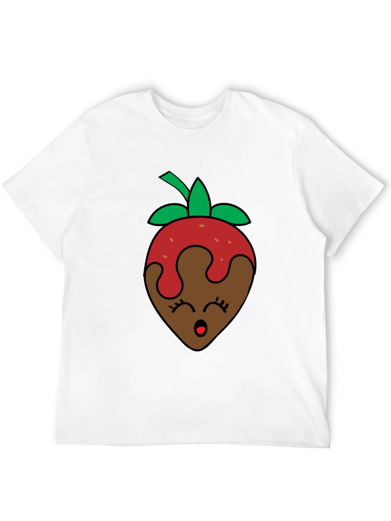 Chocolate Strawberry Face Graphic T-Shirt