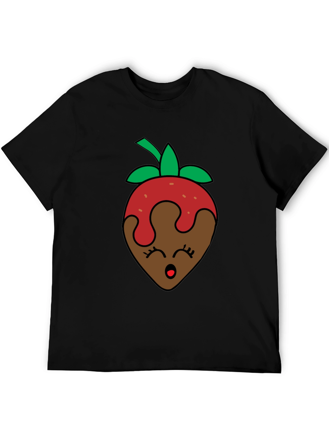 Chocolate Strawberry Face Graphic T-Shirt