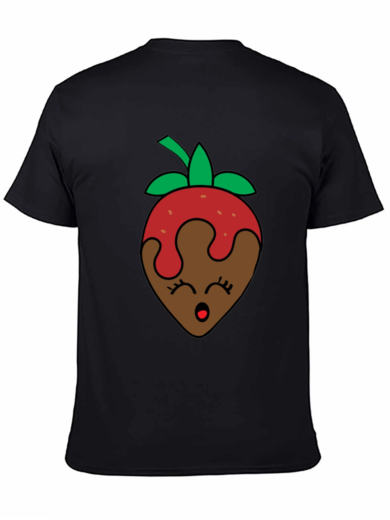 Chocolate Strawberry Face Graphic T-Shirt