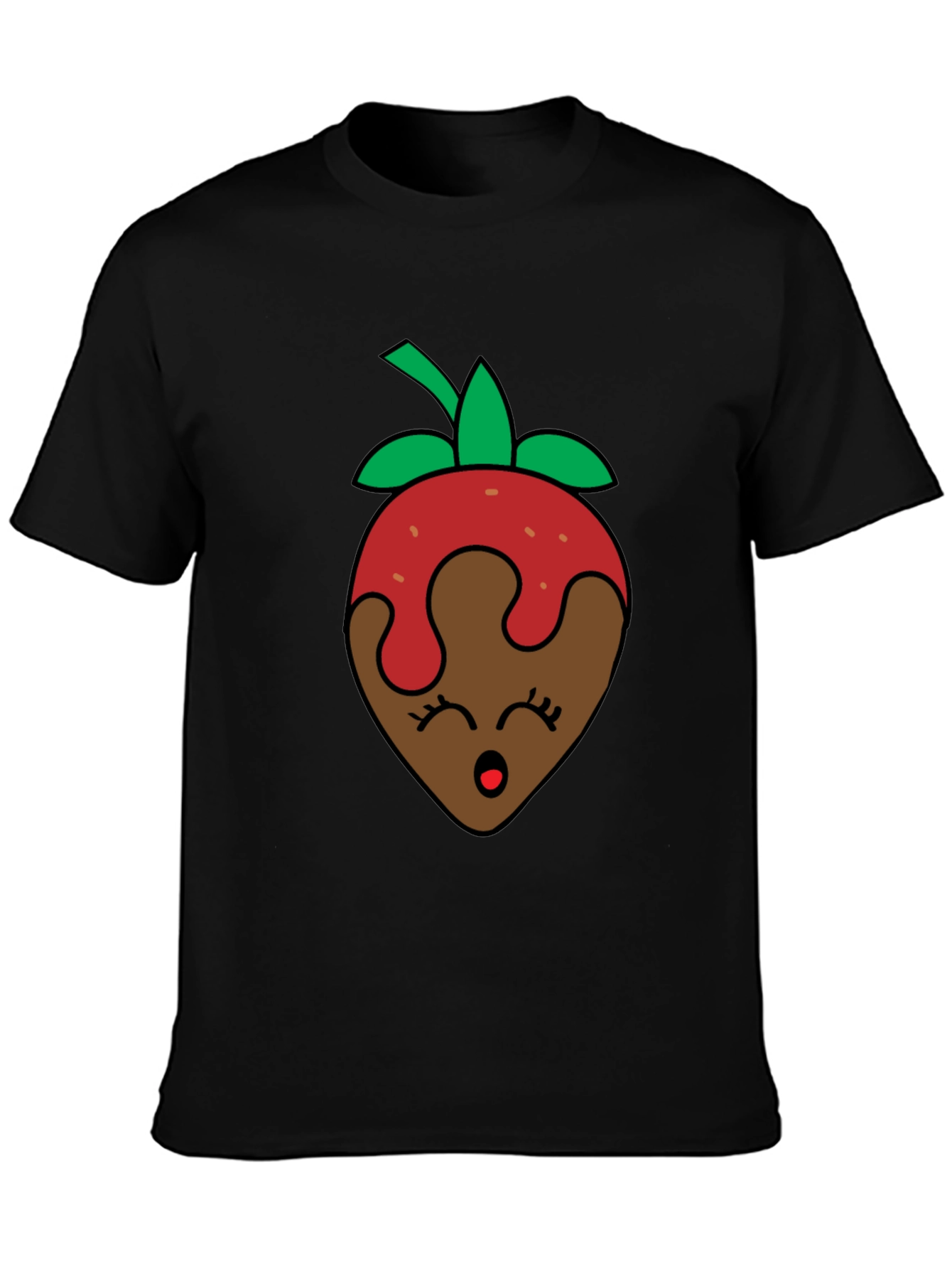 Chocolate Strawberry Face Graphic T-Shirt