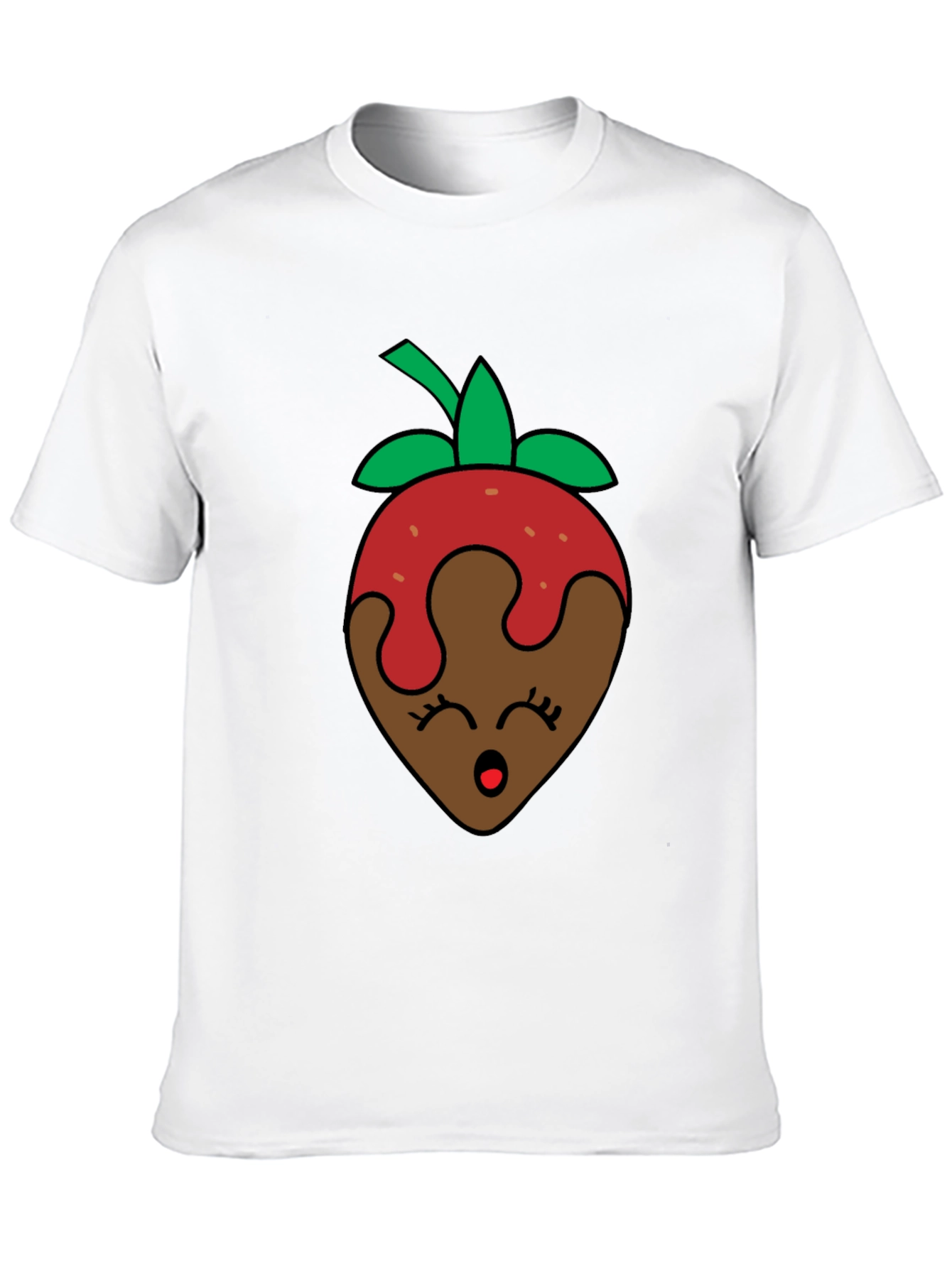 Chocolate Strawberry Face Graphic T-Shirt