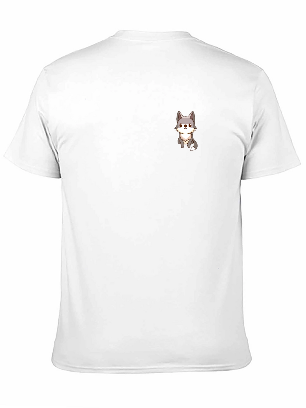 Cute Cartoon Wolf Graphic T-Shirt - Black