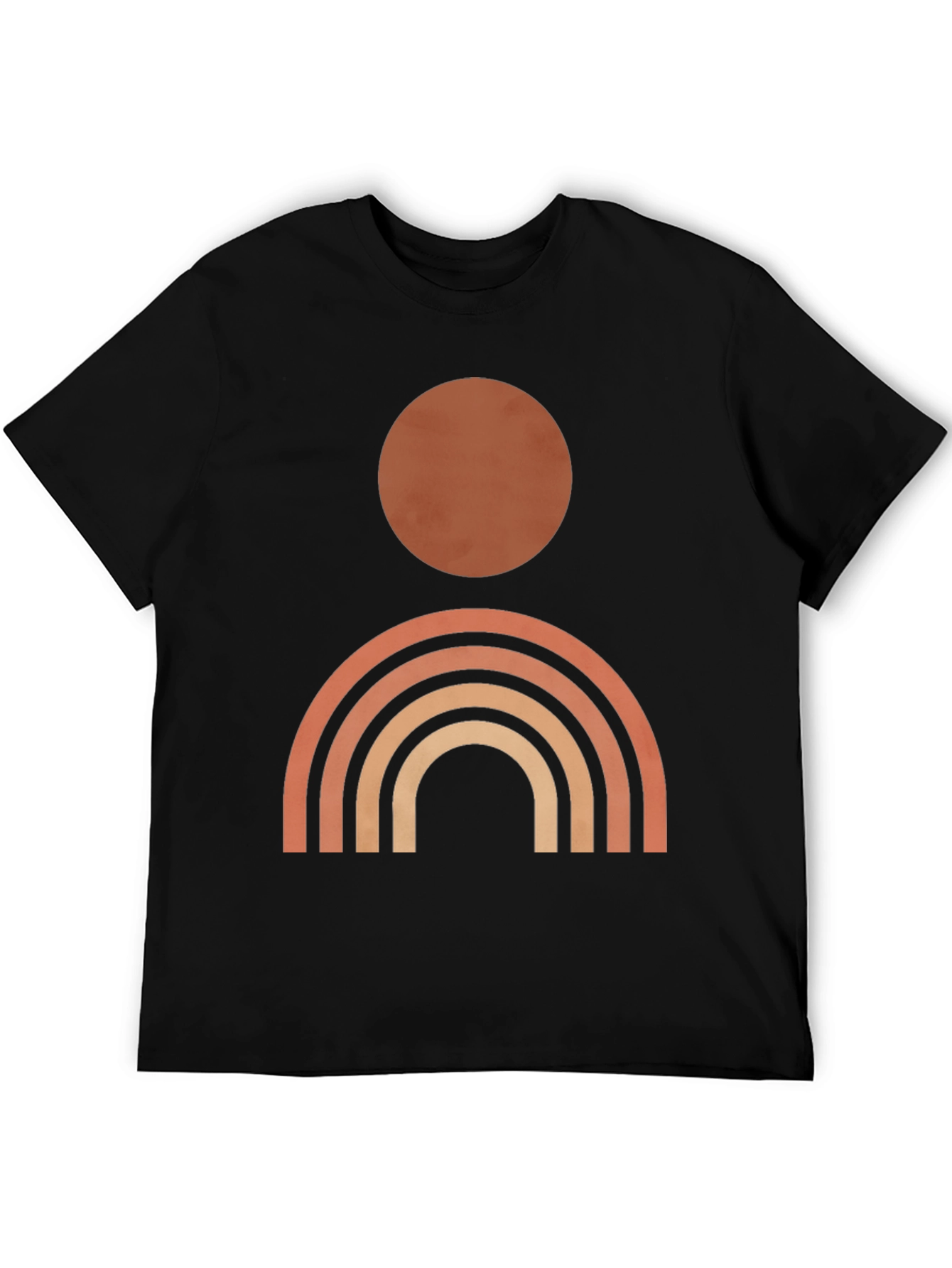 Minimalist Sun and Rainbow Graphic Tee