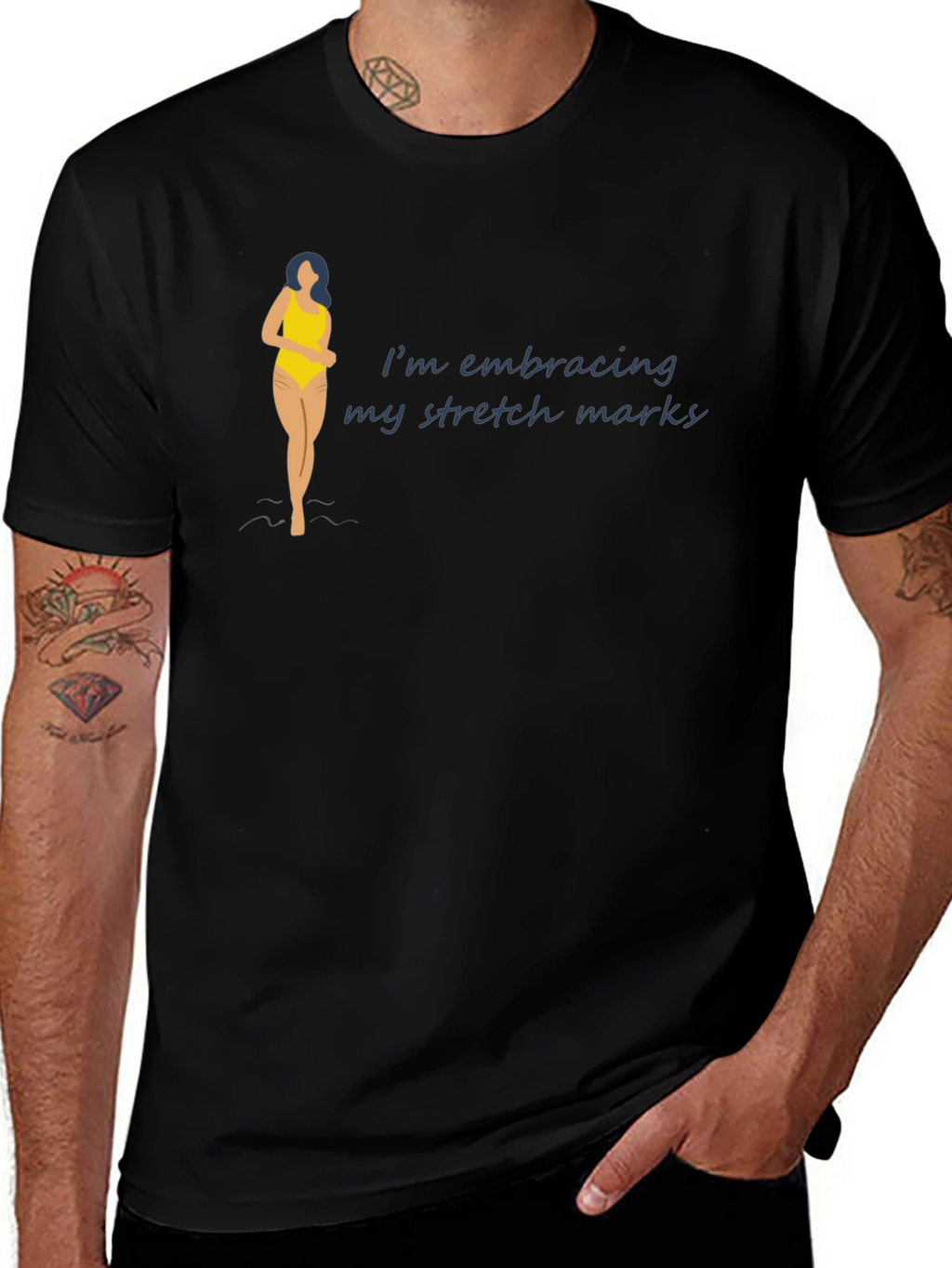Embrace Stretch Marks Black T-Shirt