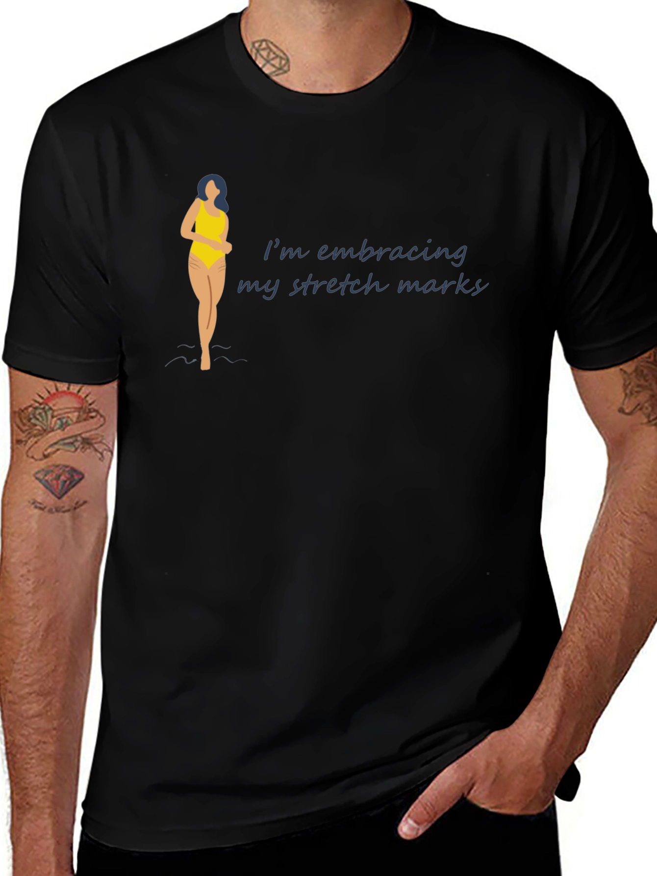 Embrace Stretch Marks Black T-Shirt