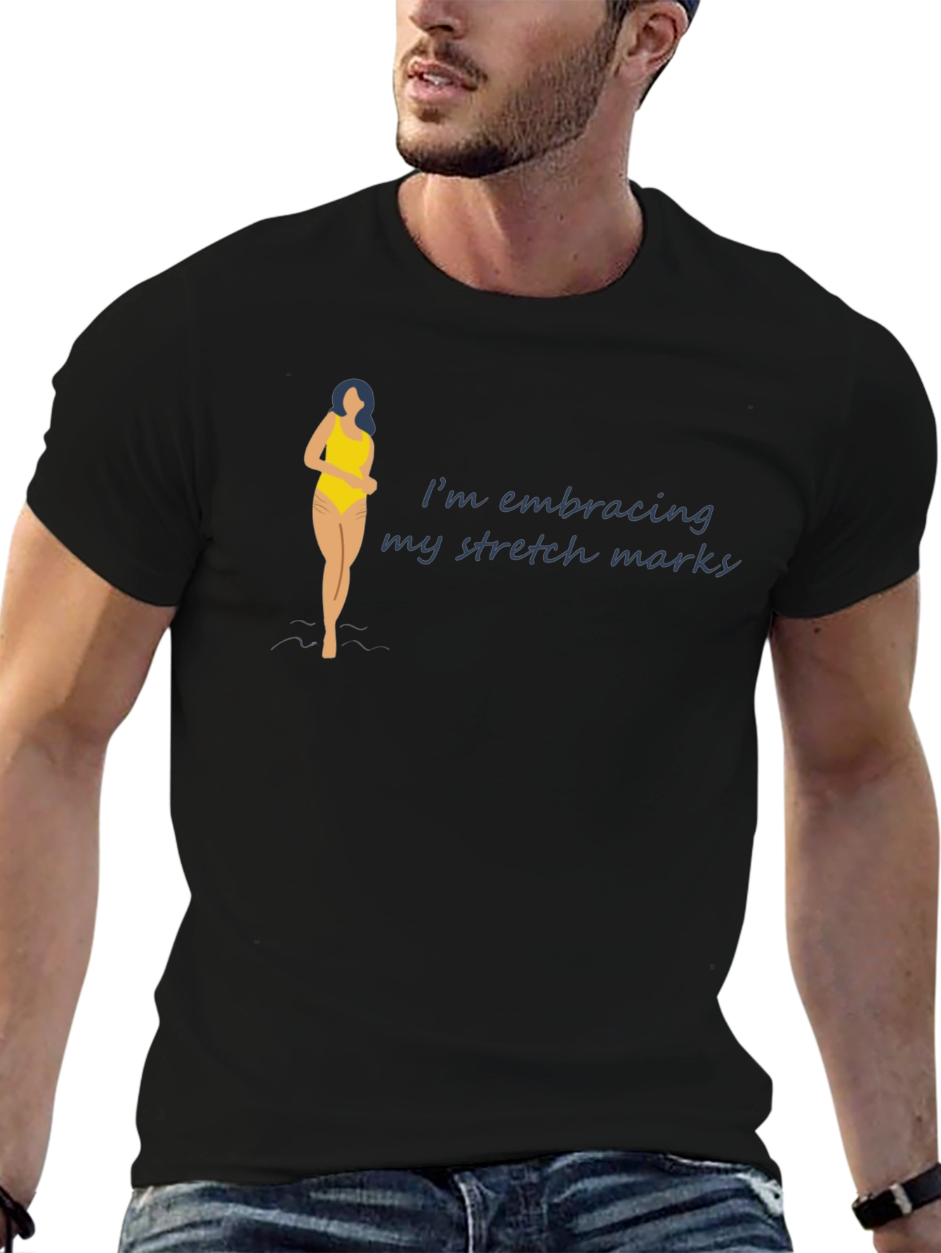 Embrace Stretch Marks Black T-Shirt