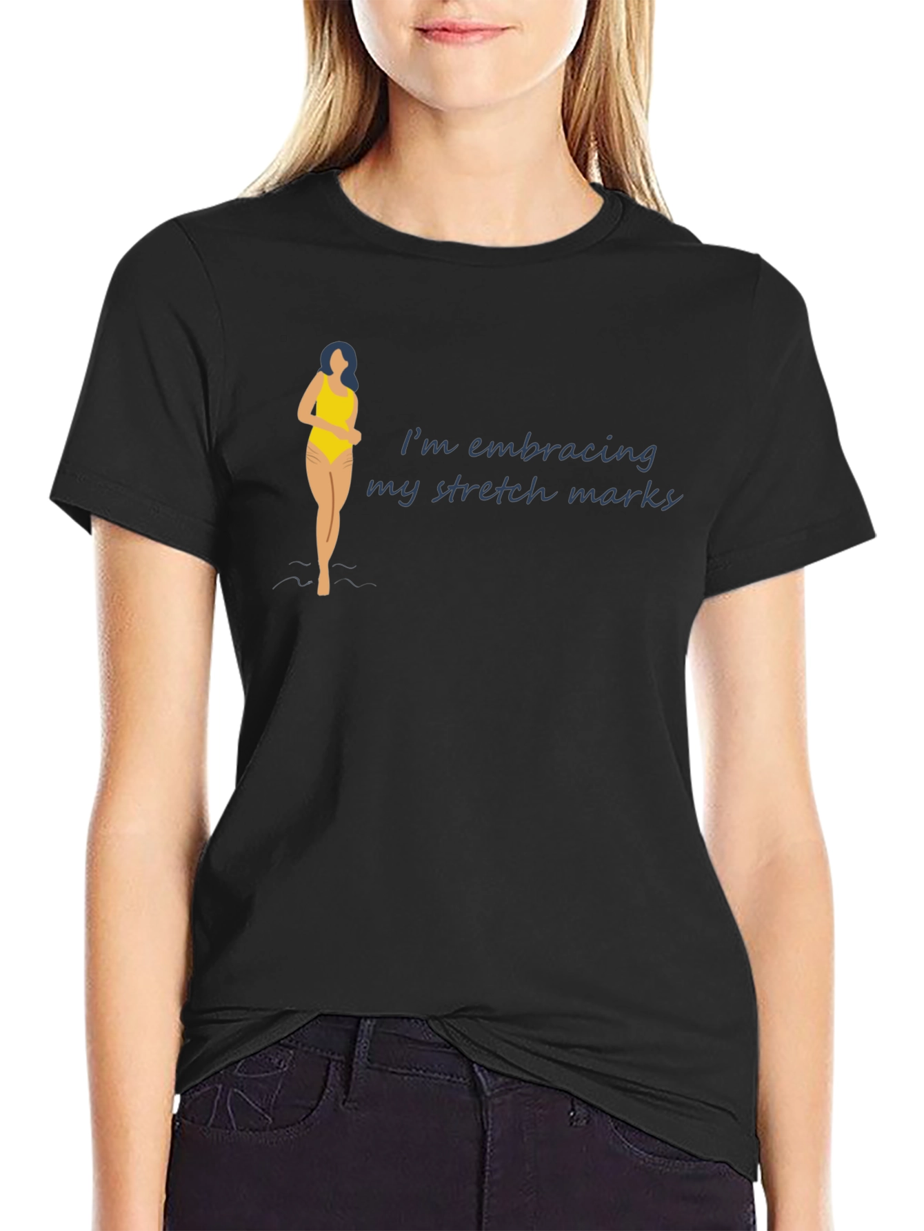 Embrace Stretch Marks Black T-Shirt
