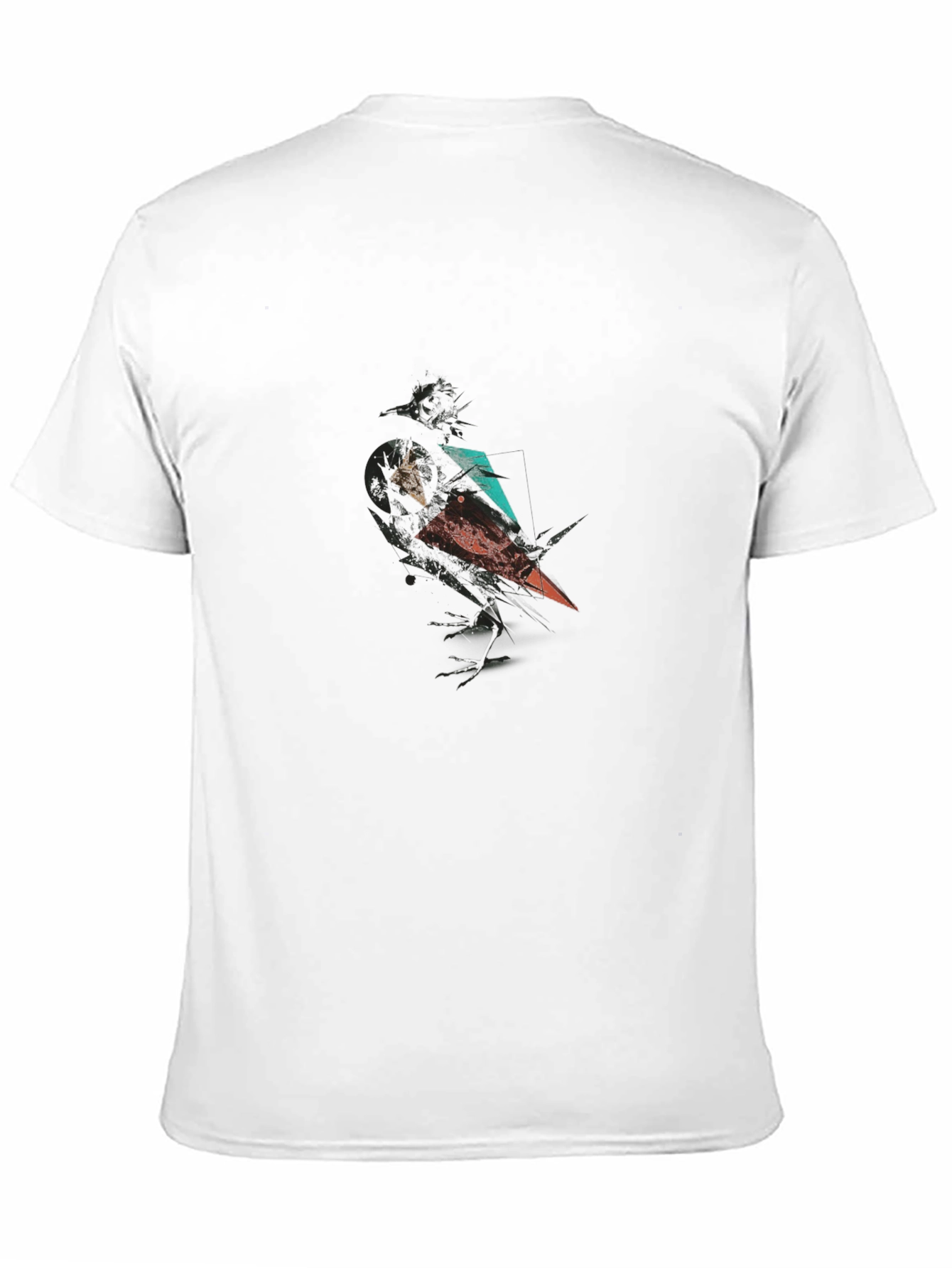 Abstract Crow Graphic Print Black T-Shirt