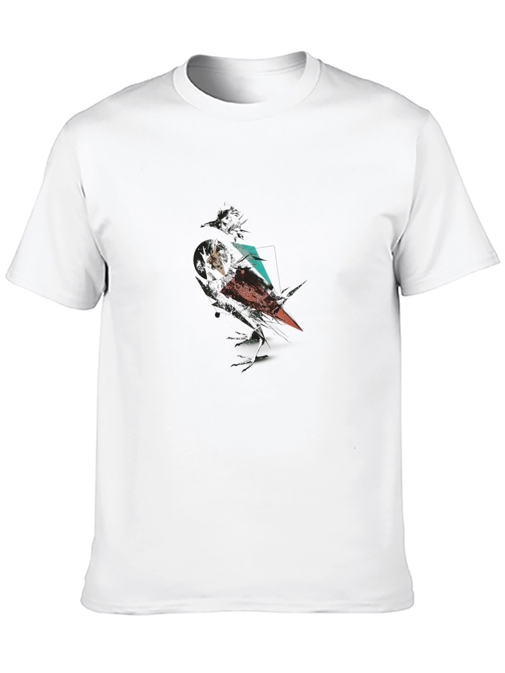 Abstract Crow Graphic Print Black T-Shirt