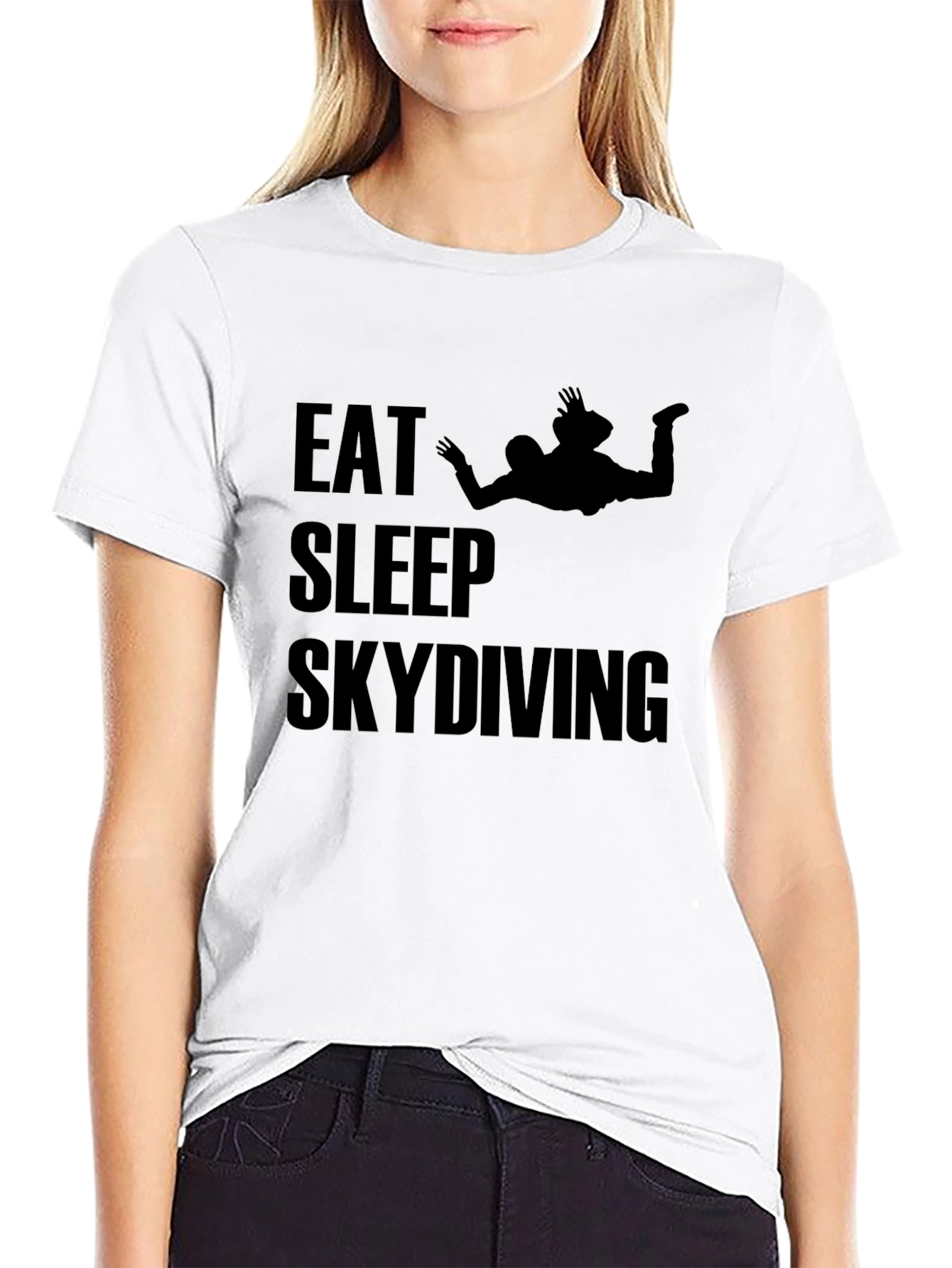 Eat Sleep Skydiving T-Shirt - Black Graphic Tee