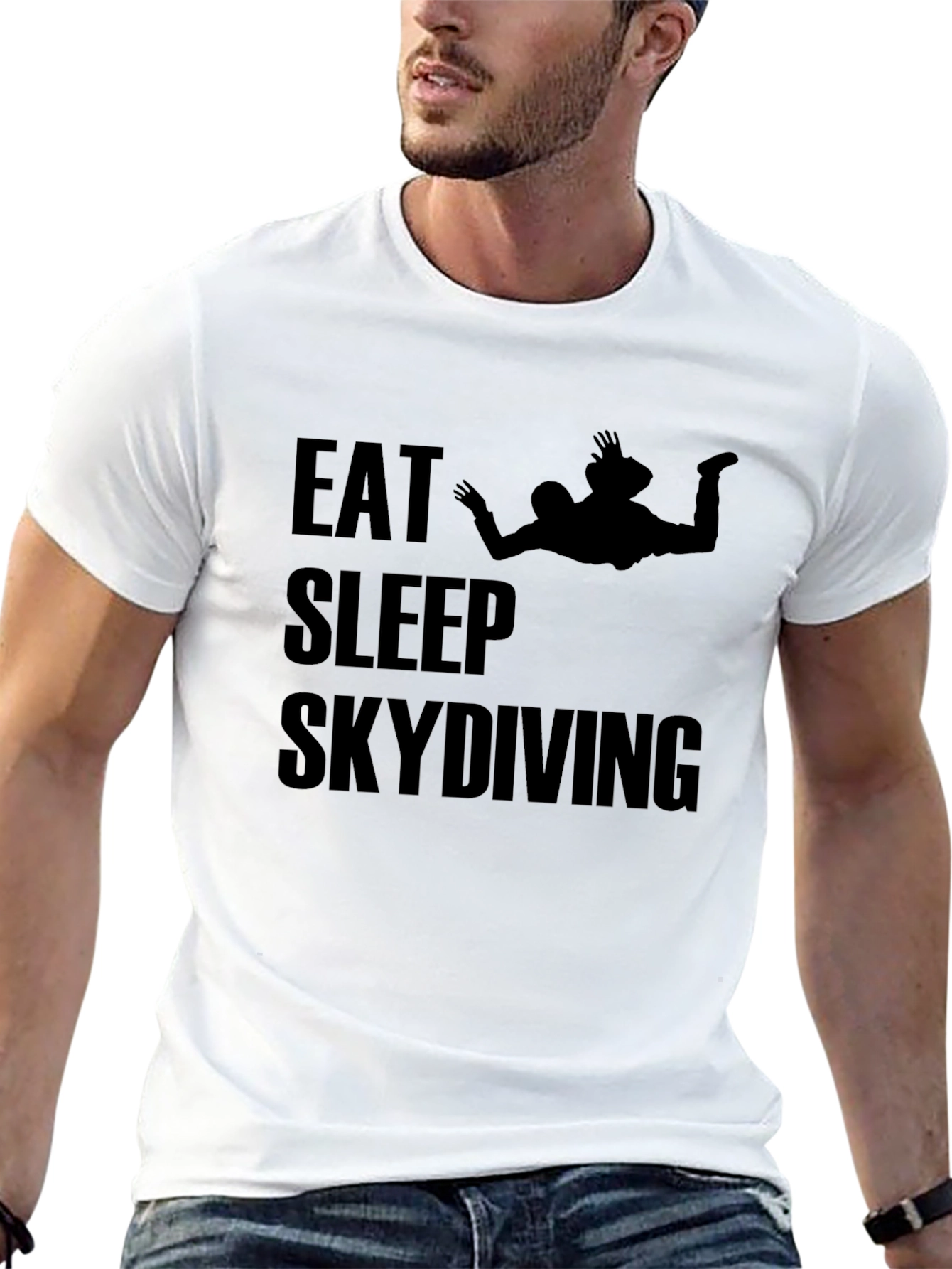 Eat Sleep Skydiving T-Shirt - Black Graphic Tee