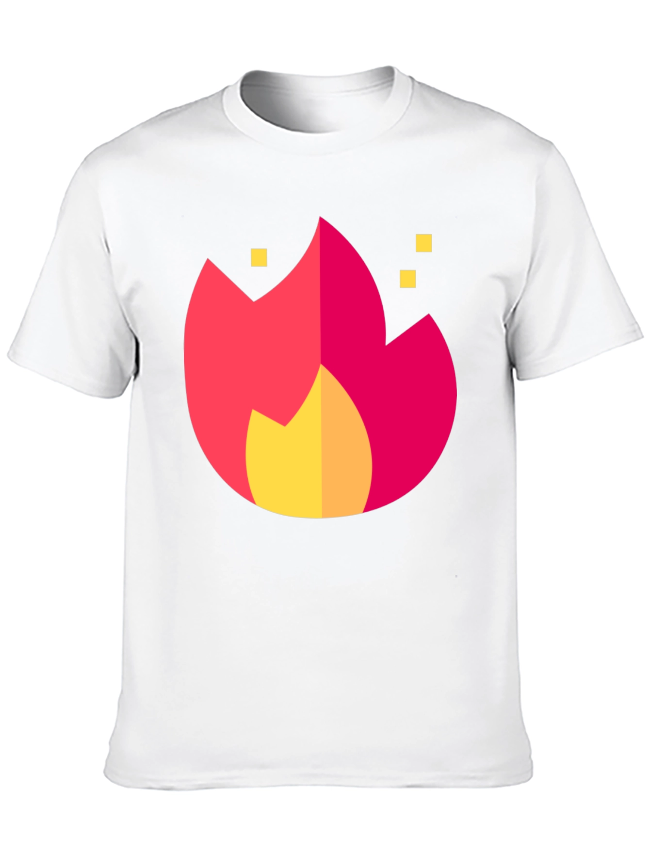 Bold Flame Graphic Tee - Black Crew Neck
